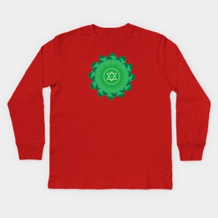 Heart Chakra, Aanahata Chakra Yoga and Meditation Kids Long Sleeve T-Shirt